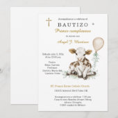 Bautizo y Primer Cumpleaños Niño Kaart (Voorkant / Achterkant)