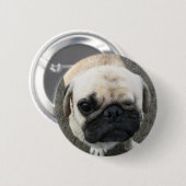 Bauwk ... Pug Dog ... Thailand Ronde Button 5,7 Cm (Voorkant /achterkant)