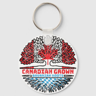 Bavaria Bavarian Canadian Canada Tree Roots Flag Sleutelhanger