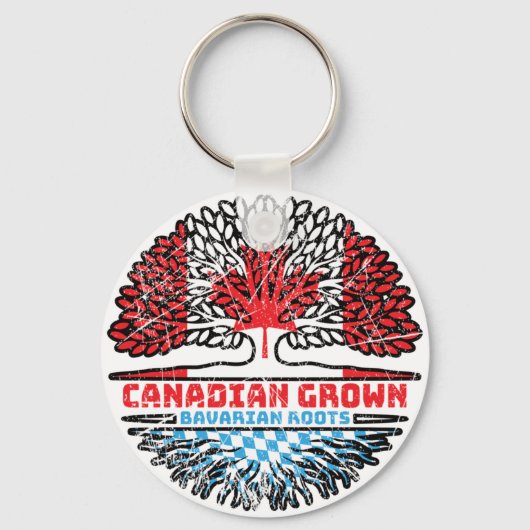 Bavaria Bavarian Canadian Canada Tree Roots Flag Sleutelhanger (Voorkant)