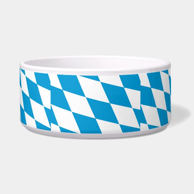 Bavaria, Duitsland Vlag Pet Bowl Voerbakje (Voorkant)