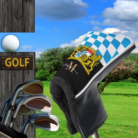 Bavaria Golf Hoesje, monogram putter, Beierse vlag Golfheadcover