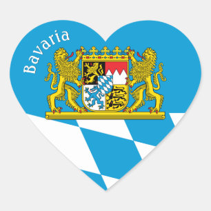 Bavaria Heart Sticker, Patriottische Beierse vlag Hart Sticker