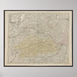Bavaria Kaart, Duitsland Poster, Historische Kaart Poster