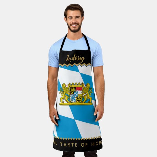 Bavaria kookschort, Keuken, Beierse vlag schort (Gedragen)