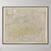 Bavaria Map, Germany Poster, Historical Map 1712 Poster (Voorkant)
