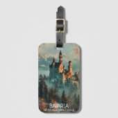 Bavaria Neuschwanstein Castle Vintage Bagagelabel (Voorkant (verticaal))