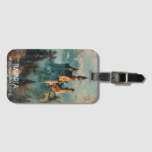 Bavaria Neuschwanstein Castle Vintage Bagagelabel (Voorkant (horizontaal))