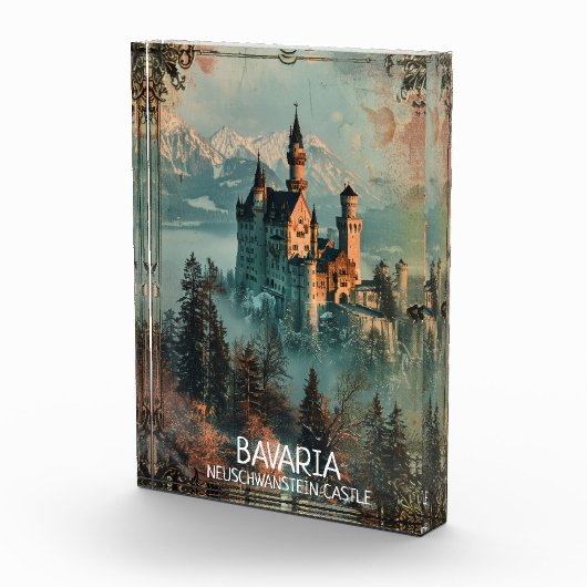 Bavaria Neuschwanstein Castle Vintage Fotoblokken (Rechts)