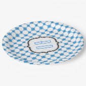 Bavaria patroon harten blauw wit papieren bordje (Gekanteld)