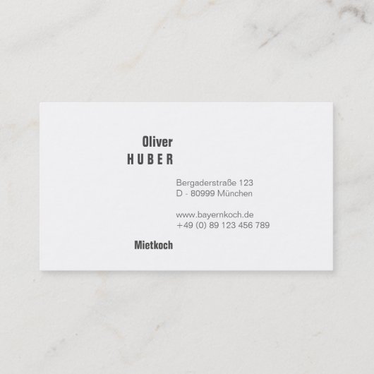 Bavaria Professional Visitekaartje (Achterkant)