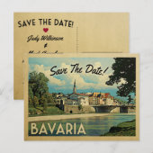 Bavaria Save the Date Germany Bad Tolz Isar River Aankondigingskaart (Voorkant / Achterkant)