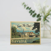 Bavaria Save the Date Germany Bad Tolz Isar River Aankondigingskaart (Staand voorkant)