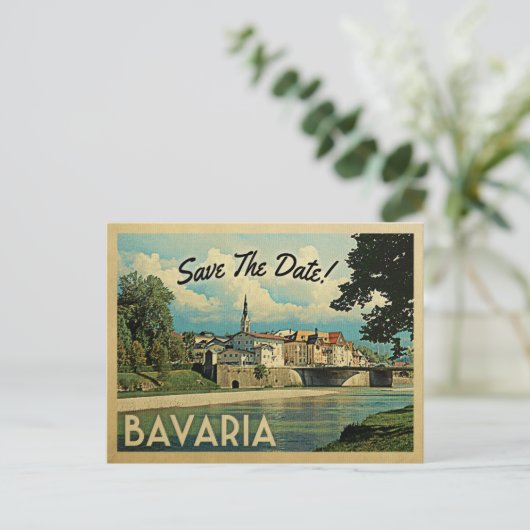 Bavaria Save the Date Germany Bad Tolz Isar River Aankondigingskaart (Staand voorkant)