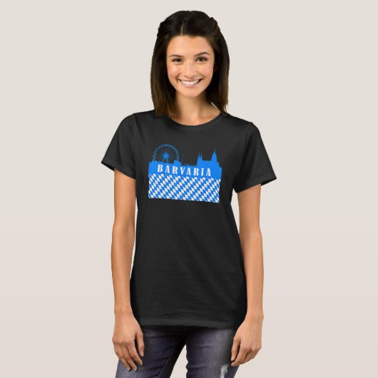 Bavaria Skyline Ferris Wheel Free State of Beieren T-shirt (Voorkant volledig)