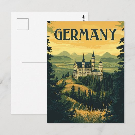 Bavaria Travel Souvenir -  Duits Kasteel Briefkaart (Voorkant / Achterkant)