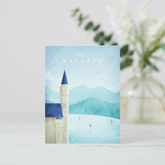 Bavaria Vintage Travel Poster - Art Briefkaart (Staand voorkant)