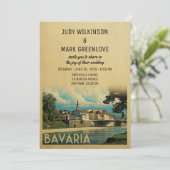 Bavaria Wedding Invitation Germany Bad Tolz Isar Kaart (Staand voorkant)
