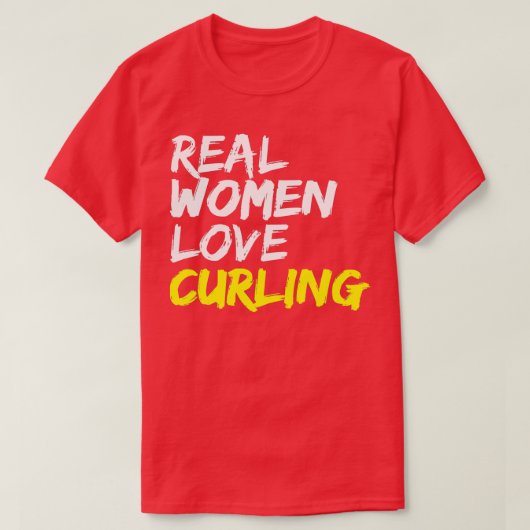 Bavarian Curling Team Real Women Love Curling T-shirt (Design voorkant)