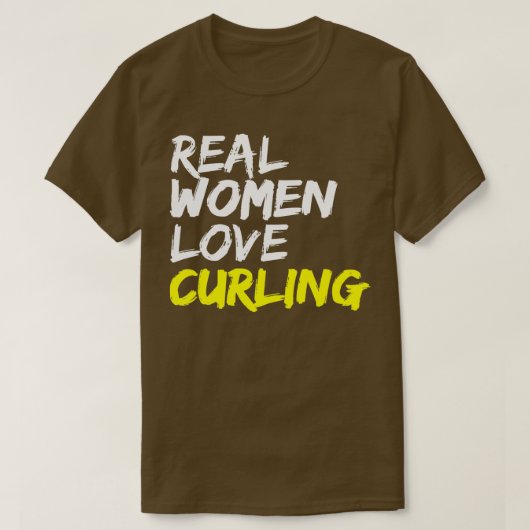 Bavarian Curling Team Real Women Love Curling T-shirt (Design voorkant)
