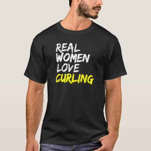 Bavarian Curling Team Real Women Love Curling T-shirt (Voorkant)