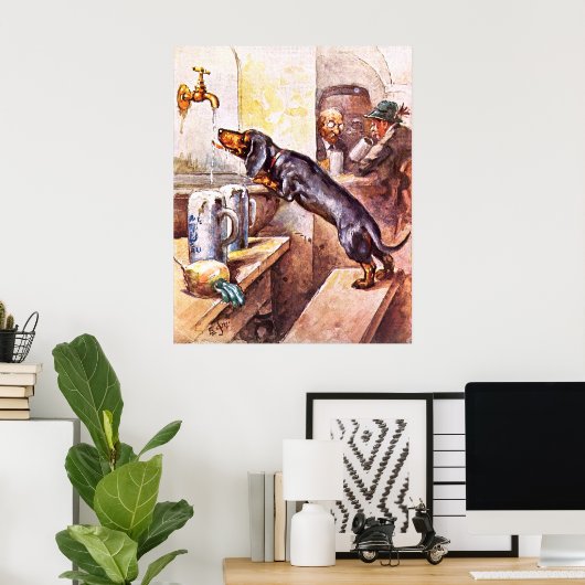 Bavarian Dog Poster (Thuiskantoor)