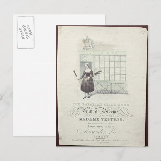 Bavarian Girls Song van Maxim Gouci, zangblad Briefkaart (Voorkant / Achterkant)