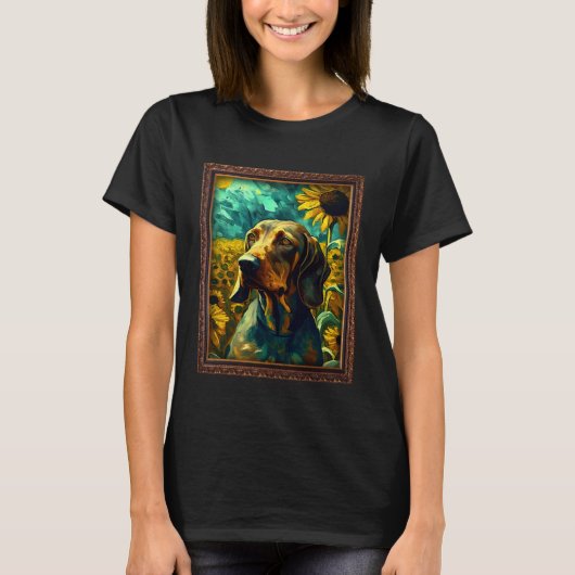 Bavarian Mountain Scent Hound Painting Sunflower F T-shirt (Voorkant)