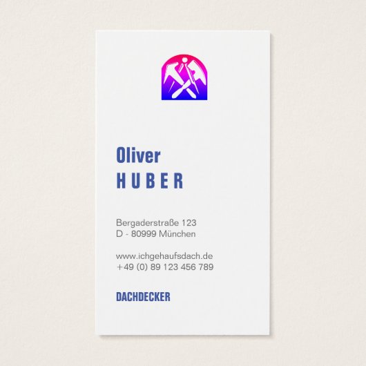 Bavarian Roof Dachdecker Visitekaartje (Achterkant)