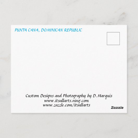 BAVARO BEACH #1 Briefkaart (Achterkant)