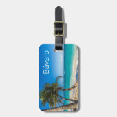 Bavaro Beach Caribbean Dominican Republic Souvenir Bagagelabel (Voorkant verticaal)
