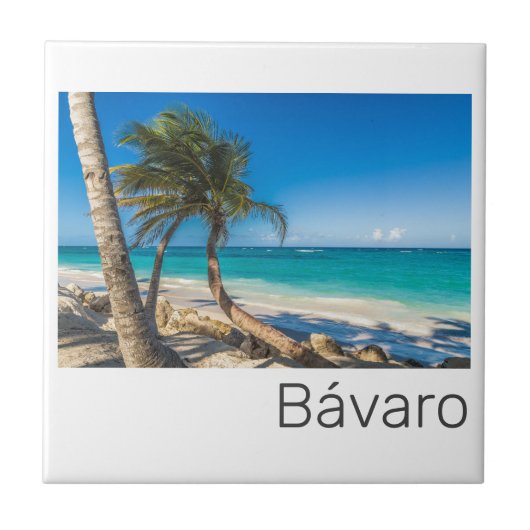 Bavaro Beach Caribbean Dominican Republic Souvenir Tegeltje (Voorkant)