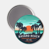 Bavaro Beach Dominicaanse Retro Sunset Souvenir 60 Magneet (Voorkant / Achterkant)
