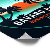 Bavaro Beach Dominicaanse Retro Sunset Souvenir 60 Poster (Hoek)