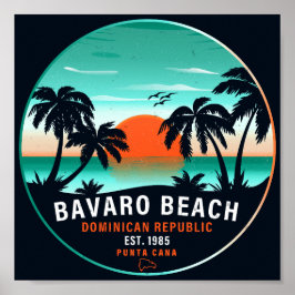 Bavaro Beach Dominicaanse Retro Sunset Souvenir 60 Poster