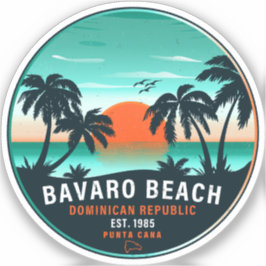 Bavaro Beach Dominicaanse Retro Sunset Souvenir 60 Sticker