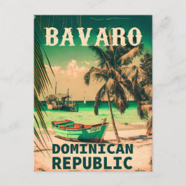 Bavaro Beach Dominican Republic Retro Souvenir 60s Briefkaart