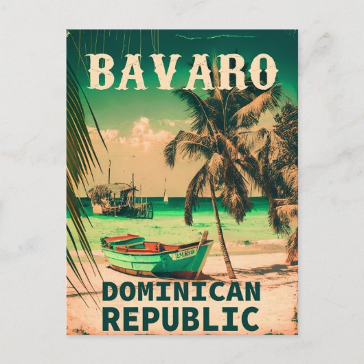 Bavaro Beach Dominican Republic Retro Souvenir 60s Briefkaart (Voorkant)