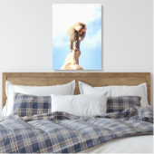 Baviaan aap boven op een berg canvas afdruk (Insitu (Slaapkamer))