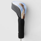Baviaan aap boven op een berg golfheadcover (Schuin)