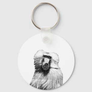 Baviaan Aap Jungle Safari Illustratie natuur  Sleutelhanger