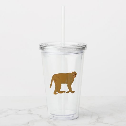 Baviaan aap kunst acryl drinkbeker (Voorkant)