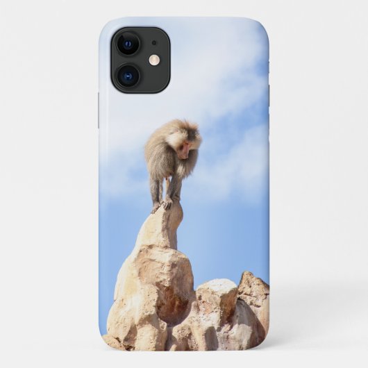 Baviaan aap op de top van een berg Case-Mate iPhone case (Achterkant)