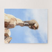 Baviaan aap op de top van een berg legpuzzel (Horizontaal)