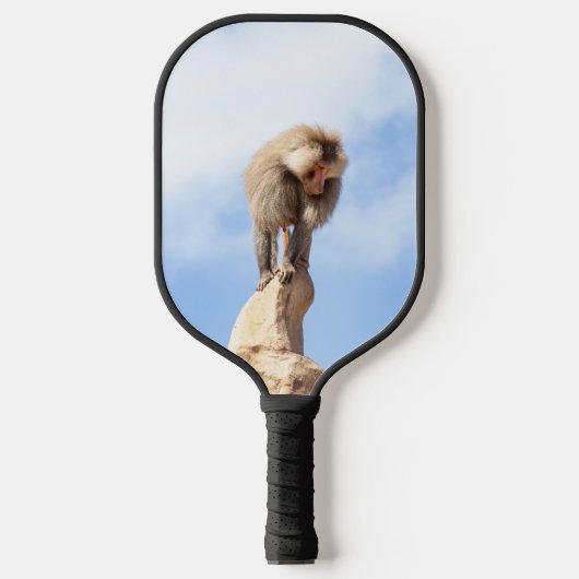 Baviaan aap op de top van een berg pickleball paddle (Voorkant)