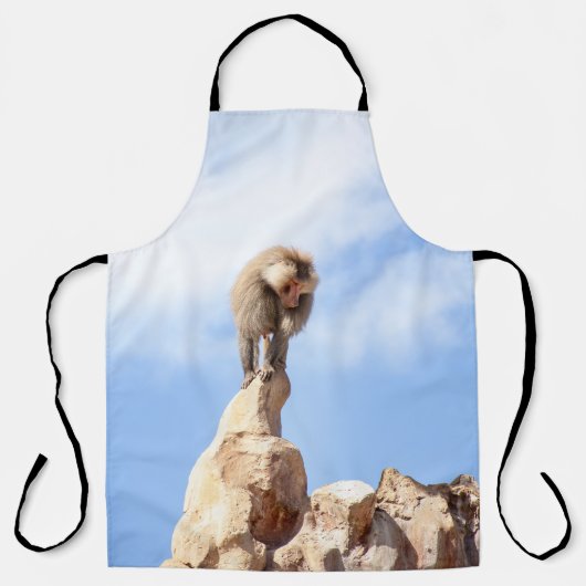 Baviaan aap op de top van een berg schort (Voorkant)