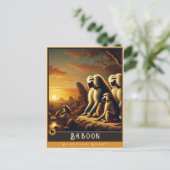 baviaan | Schattige familie  Briefkaart (Staand voorkant)