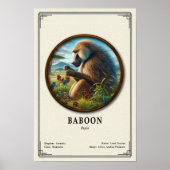 Baviaan Zoologie Serie Poster (Voorkant)