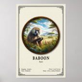 Baviaan Zoologie Serie Poster (Voorkant)