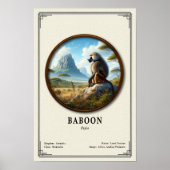 Baviaan Zoölogie Serie Poster (Voorkant)